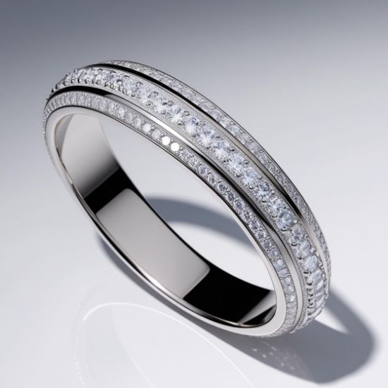 Picture of Oval shape silver diamond Bangle