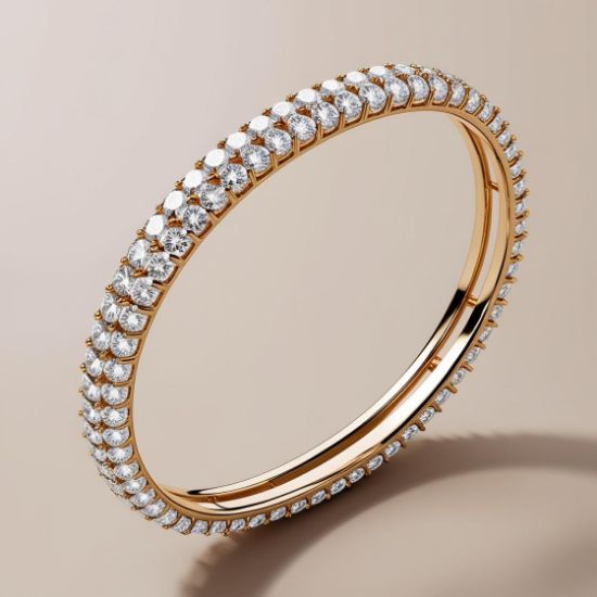 Picture of Oval shape diamod Bangle gold