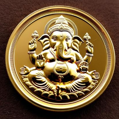 Picture of Lord Ganesha 22k Coin